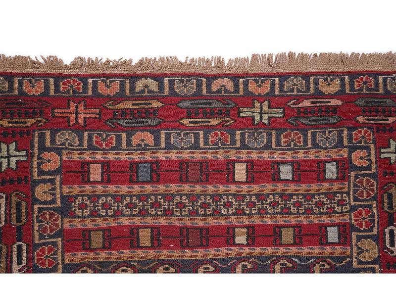 Gigim Kilim Red and Brown Runner - 100% Wool, Handwoven 6x2.5 ft - Rugs Turkey