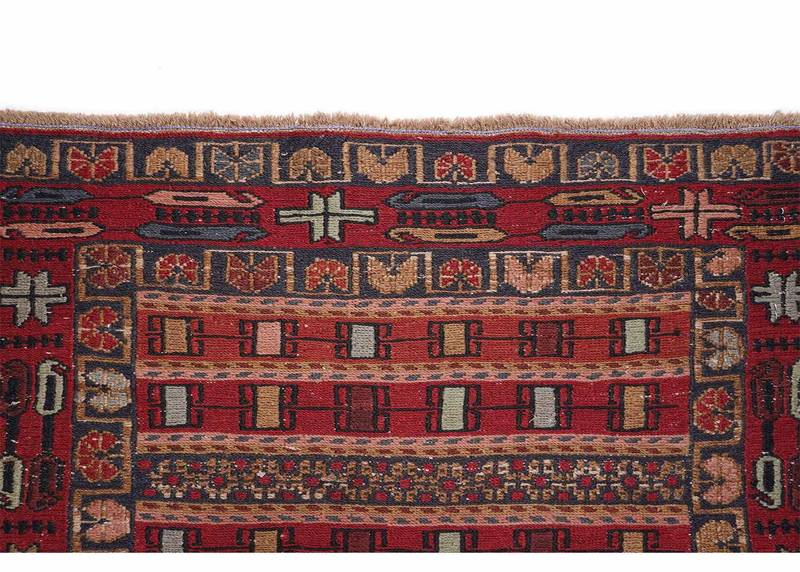 Gigim Kilim Red and Brown Runner - 100% Wool, Handwoven 6x2.5 ft - Rugs Turkey