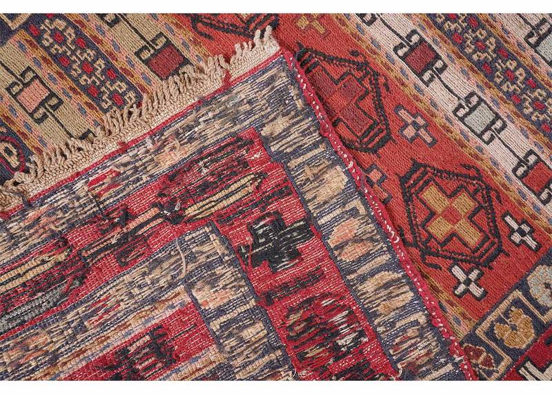 Gigim Kilim Red and Brown Runner - 100% Wool, Handwoven 6x2.5 ft - Rugs Turkey