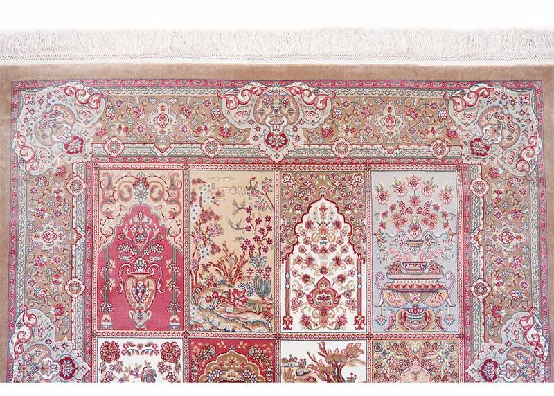 Prime Medallion Bamboo Silk Pink Oriental Rug 5x3 ft - Rugs Turkey
