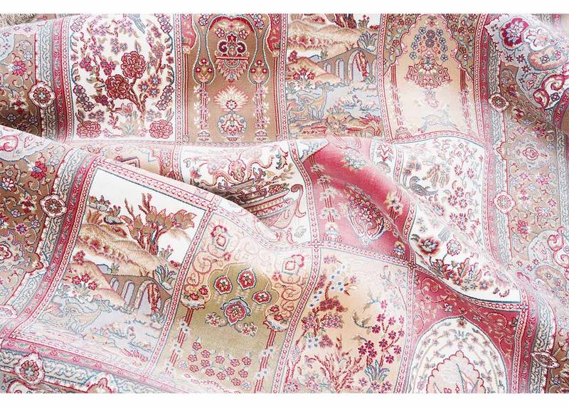 Prime Medallion Bamboo Silk Pink Oriental Rug 5x3 ft - Rugs Turkey