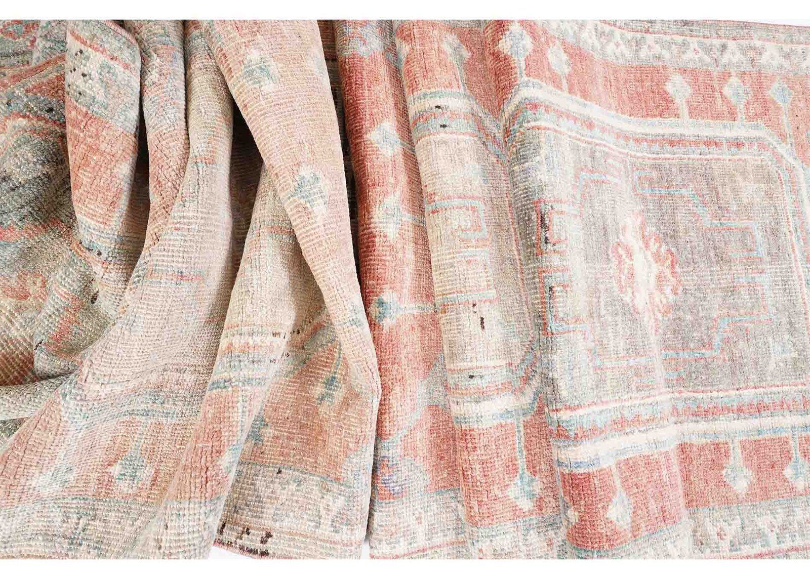 Anatolia Vintage Runners for Kitchen Hand-Knotted Red-Beige 13x12 ft - Rugs Turkey