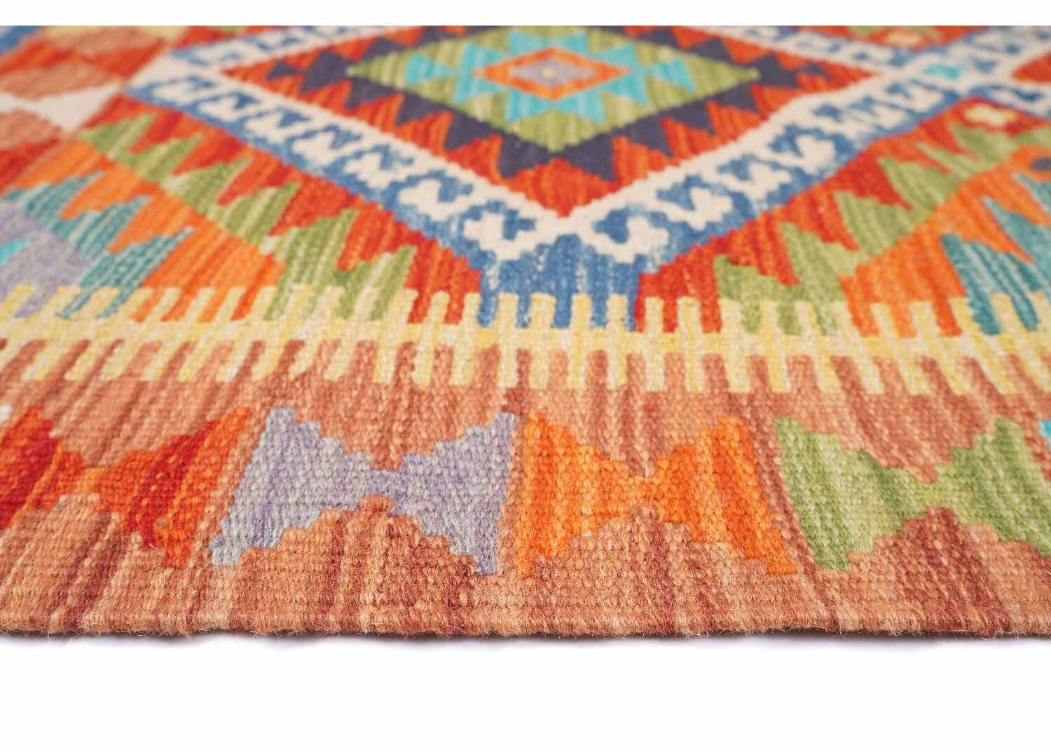 Bright Colors Kayseri Kilim Wall Art 3.7x2.5 ft Handwoven with Wool - Rugs Turkey