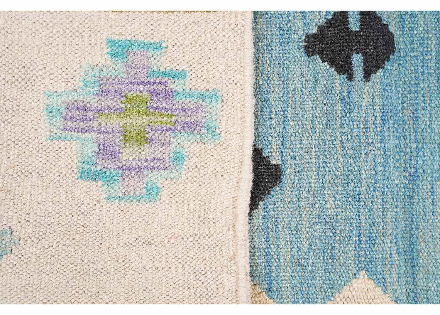 Chic Hand Woven Wool Area Rugs New 4x2.7 ft Usak Kilim - Rugs Turkey