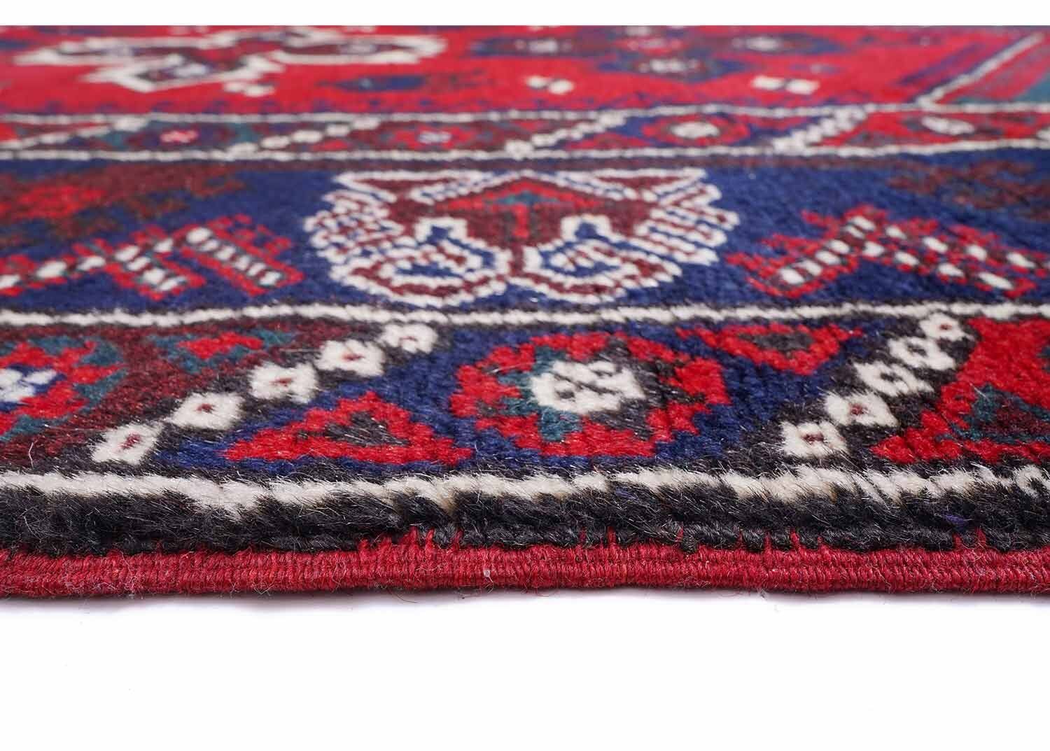 Dosemealti Blue Red Traditional Rug Hand-knotted 7x4 ft Pure Wool- Rugs Turkey