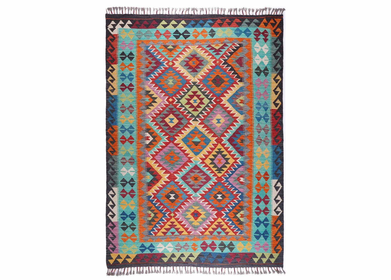 Exclusive Kilim Style Rug, Handwoven with Wool Kilim 8x5.6 ft - Rugs Turkey