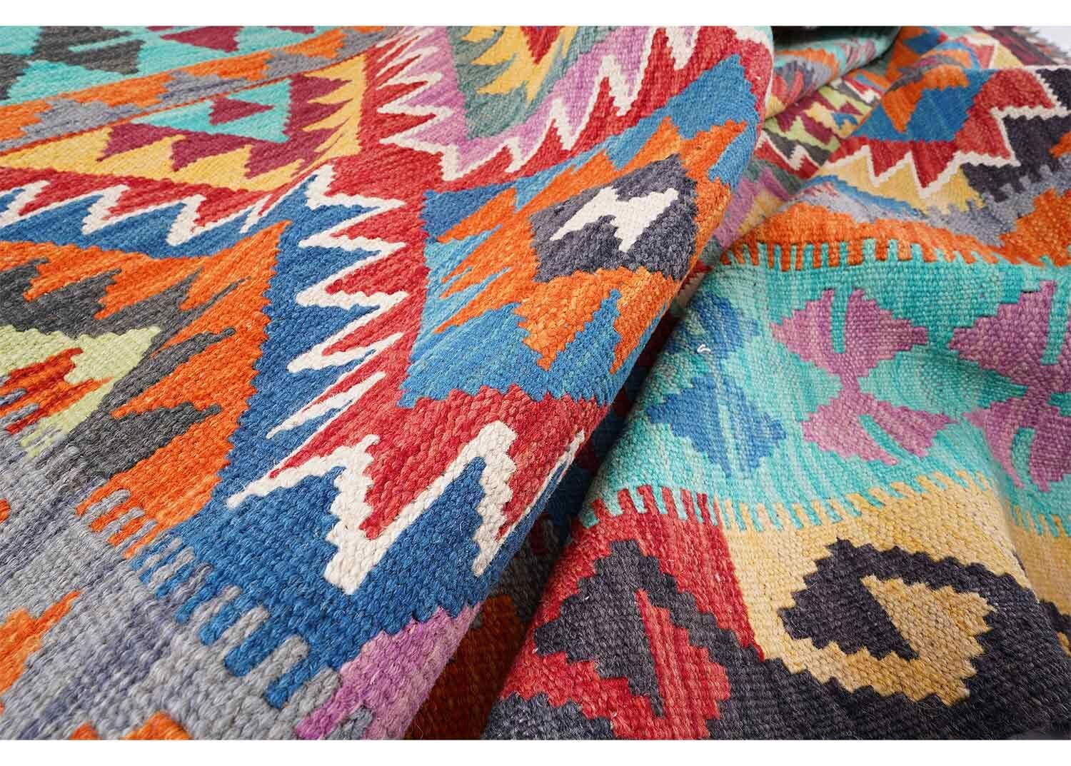 Exclusive Kilim Style Rug, Handwoven with Wool Kilim 8x5.6 ft - Rugs Turkey