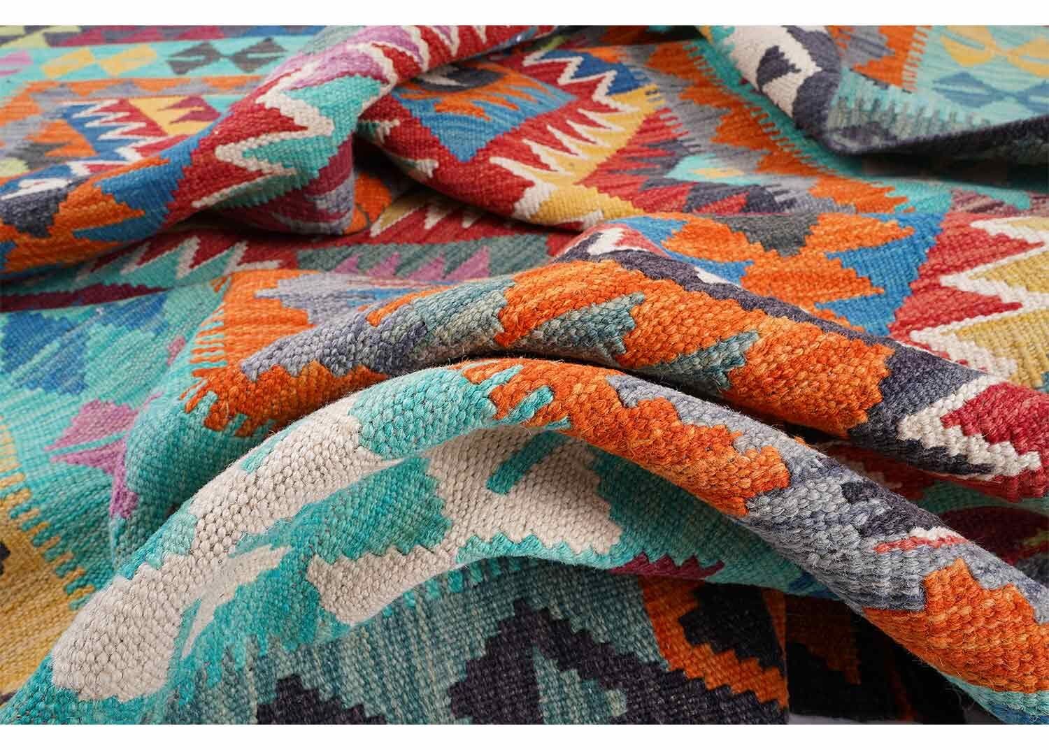 Exclusive Kilim Style Rug, Handwoven with Wool Kilim 8x5.6 ft - Rugs Turkey