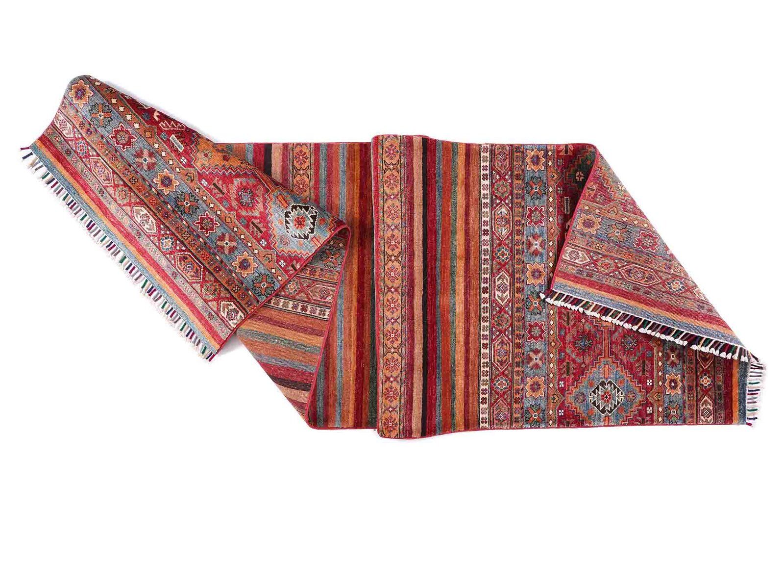 Horcun Design Stripe Red Carpet Runner for Sale Handknotted 9.7x2.7 ft - Rugs Turkey