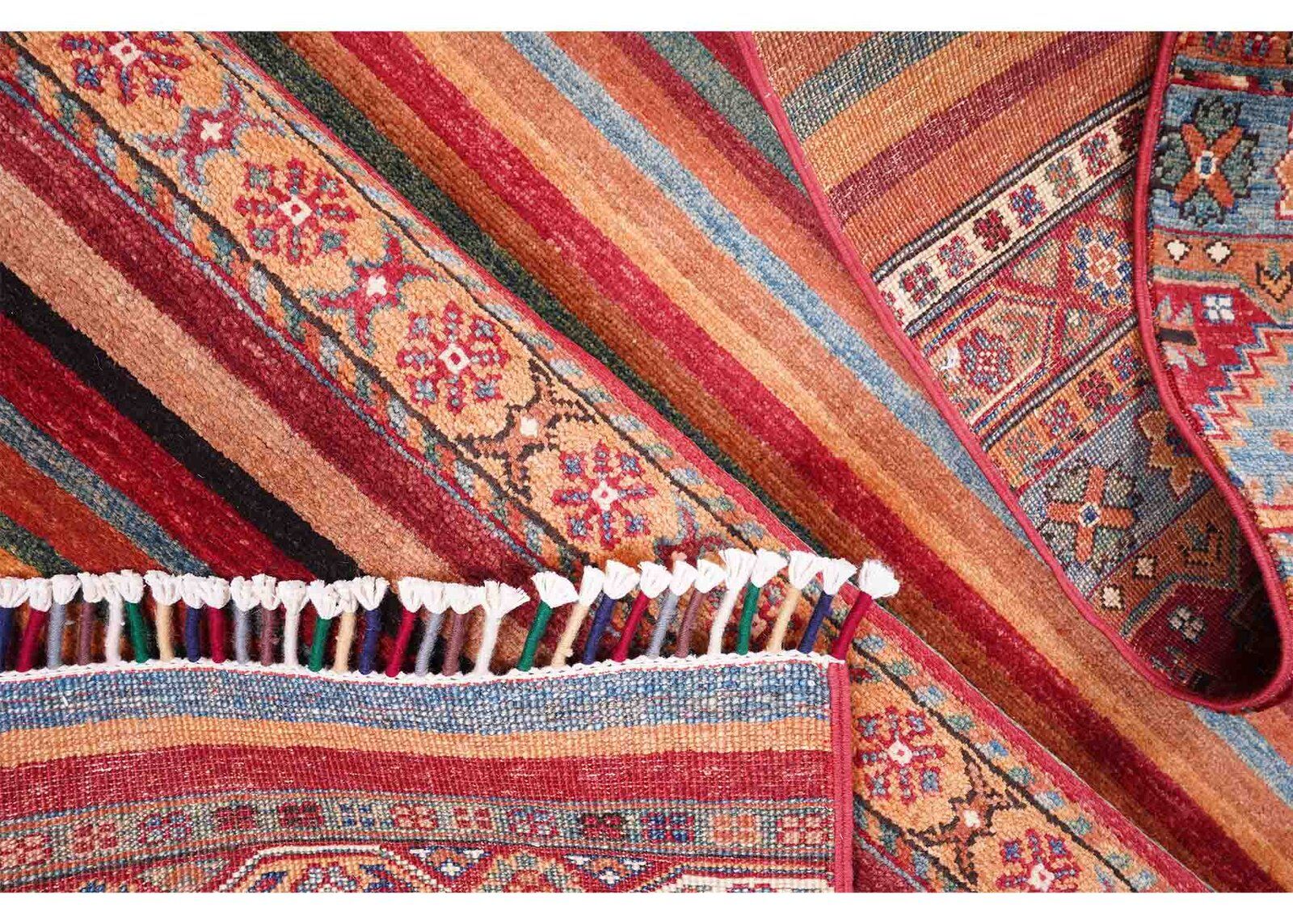 Horcun Design Stripe Red Carpet Runner for Sale Handknotted 9.7x2.7 ft - Rugs Turkey