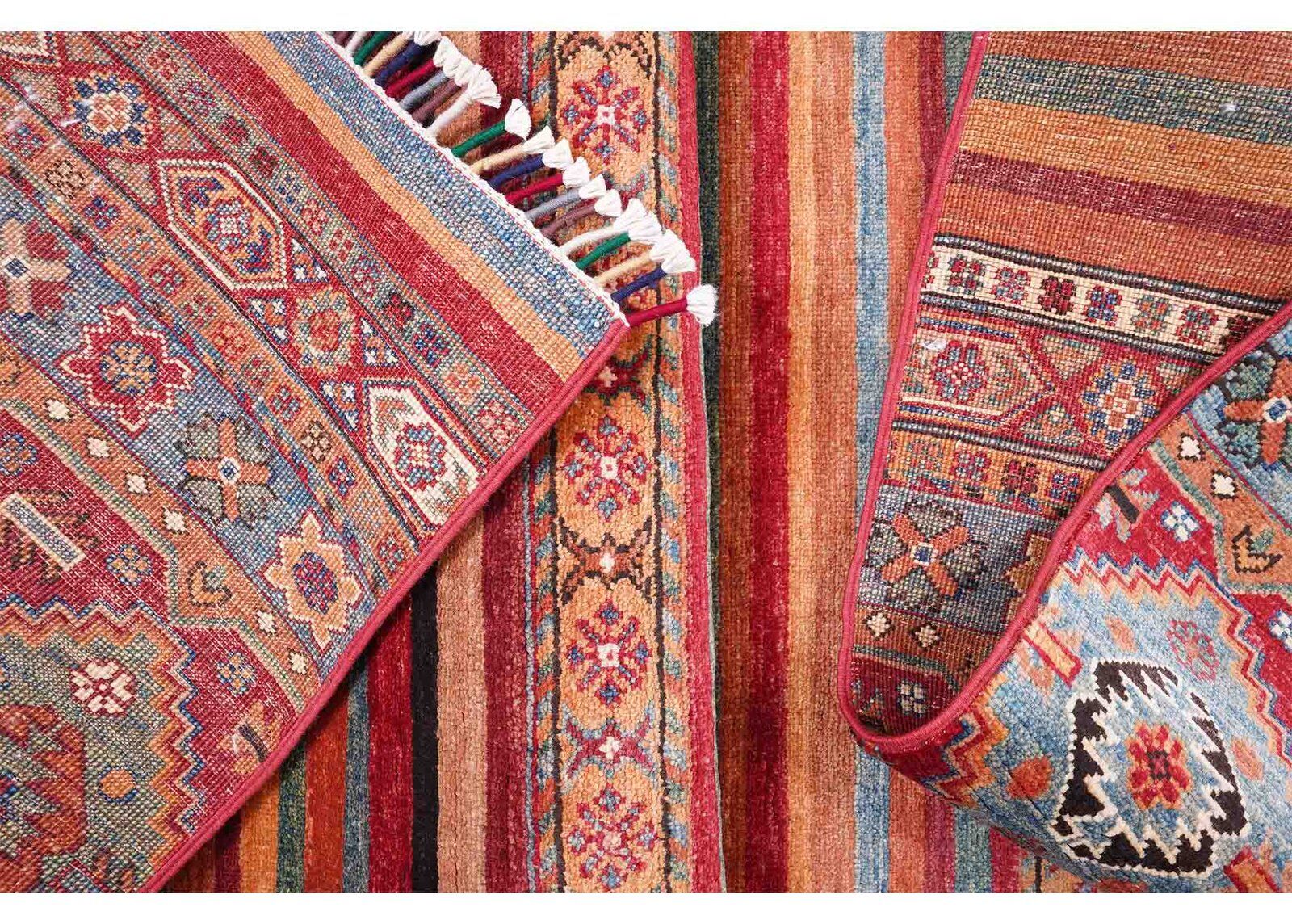 Horcun Design Stripe Red Carpet Runner for Sale Handknotted 9.7x2.7 ft - Rugs Turkey