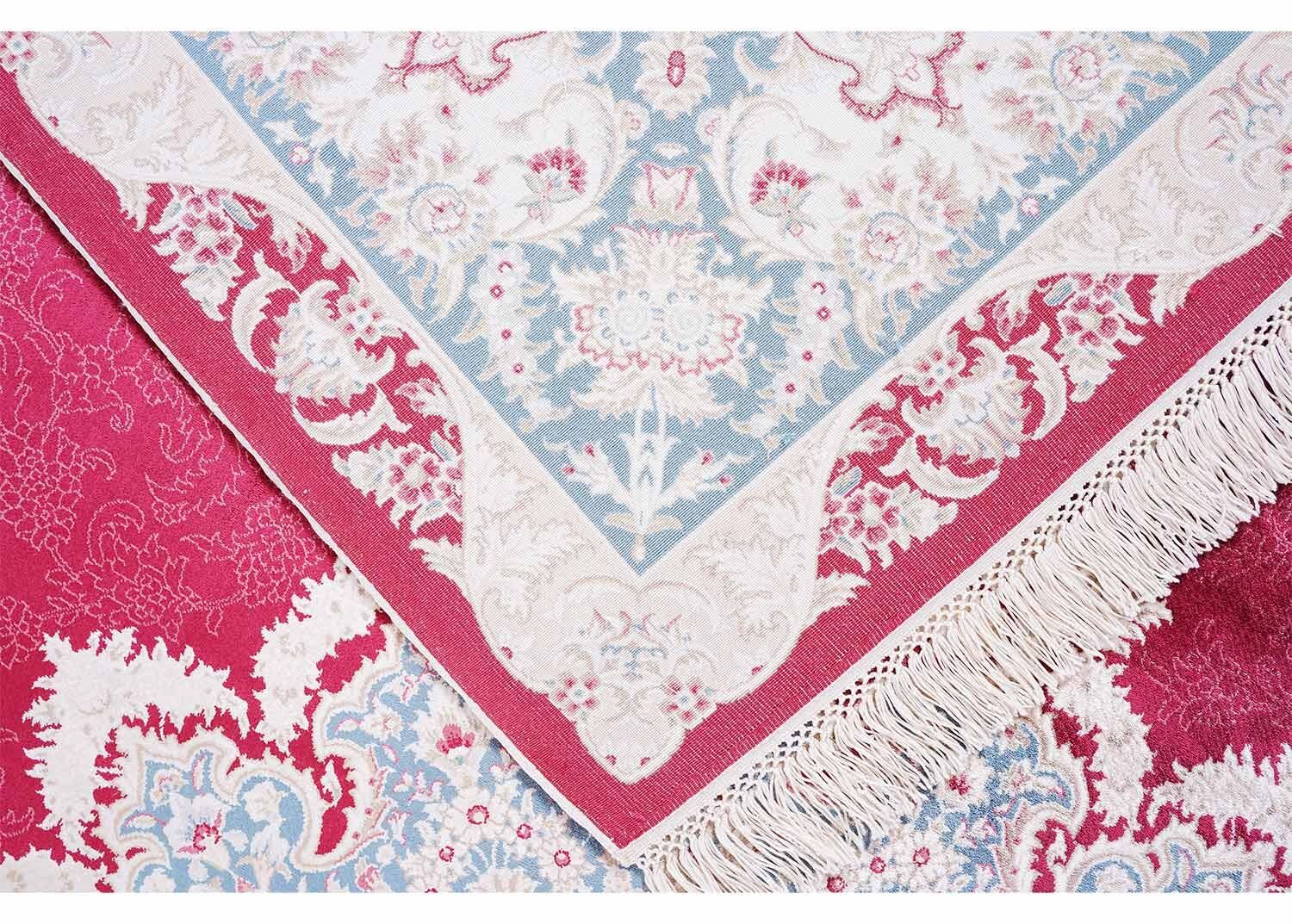 Medallion Bamboo Silk Red Rugs for Dining Room 6x9 ft - Rugs Turkey