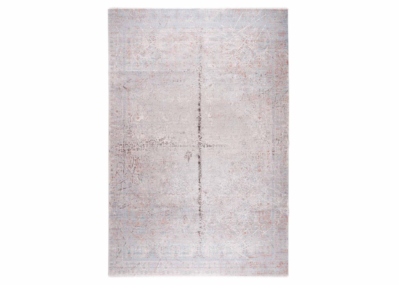 Modern Gray Beige Rug 9.5x6.5 ft Aspendos Abstract Pattern Machine-made - Rugs Turkey