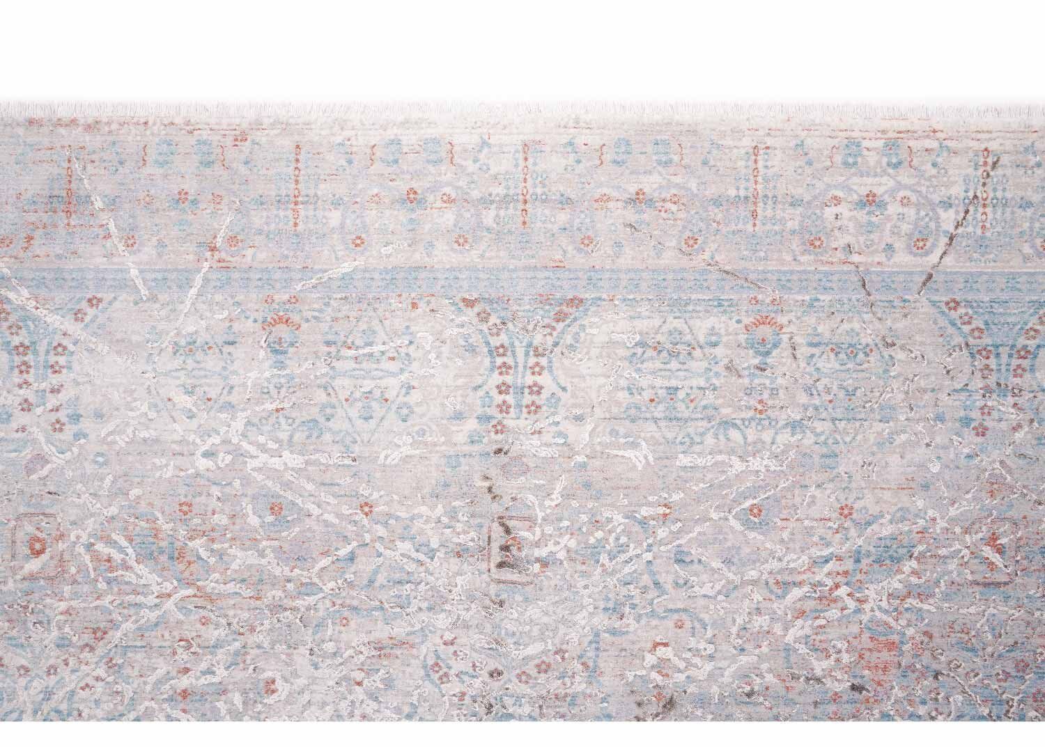 Modern Gray Beige Rug 9.5x6.5 ft Aspendos Abstract Pattern Machine-made - Rugs Turkey