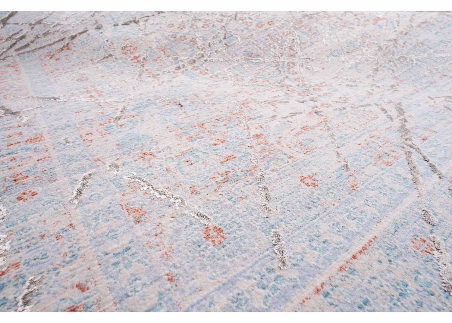 Modern Gray Beige Rug 9.5x6.5 ft Aspendos Abstract Pattern Machine-made - Rugs Turkey