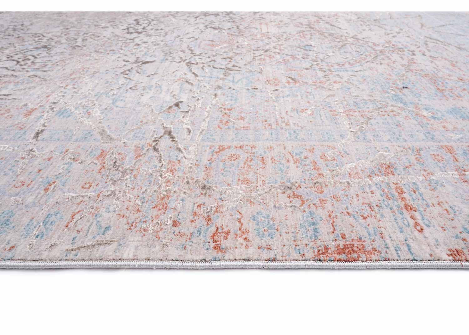 Modern Gray Beige Rug 9.5x6.5 ft Aspendos Abstract Pattern Machine-made - Rugs Turkey