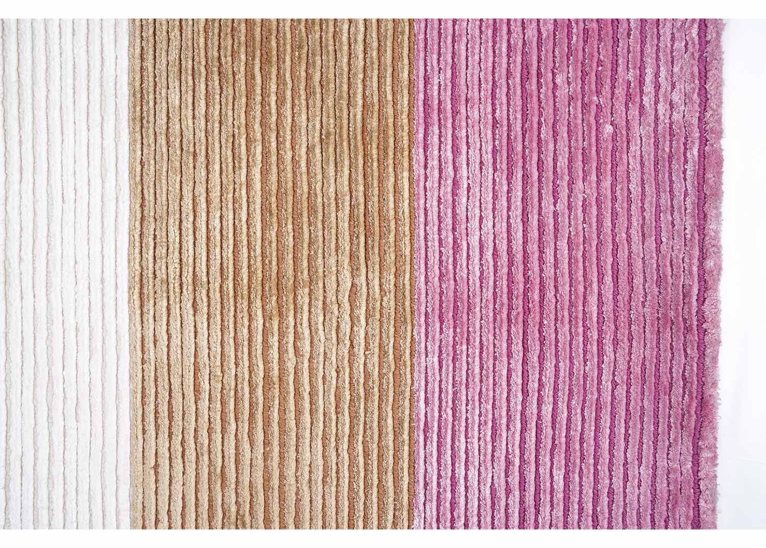 New Pink and White Striped Rug for Modern Areas 5x3 ft - Rugs Turkey