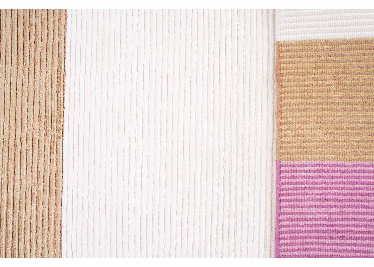 New Pink and White Striped Rug for Modern Areas 5x3 ft - Rugs Turkey