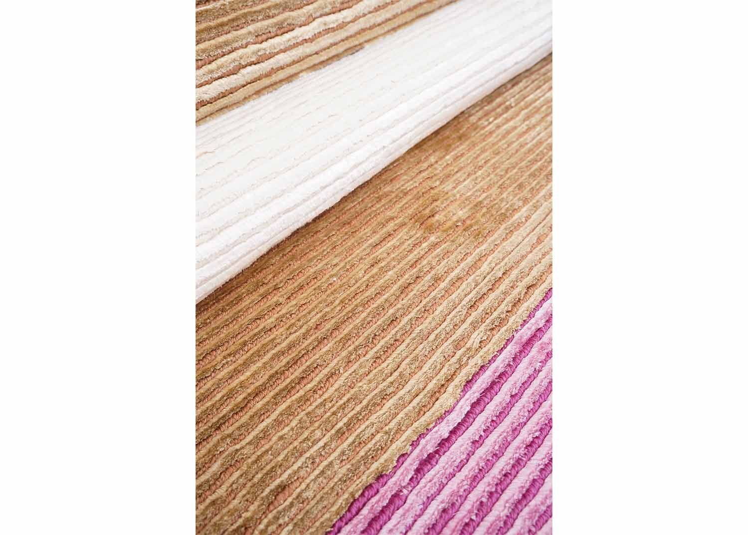 New Pink and White Striped Rug for Modern Areas 5x3 ft - Rugs Turkey