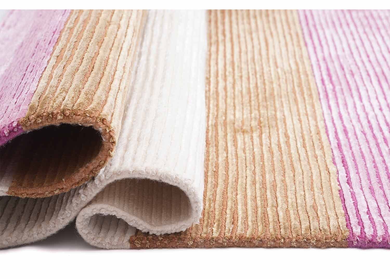 New Pink and White Striped Rug for Modern Areas 5x3 ft - Rugs Turkey