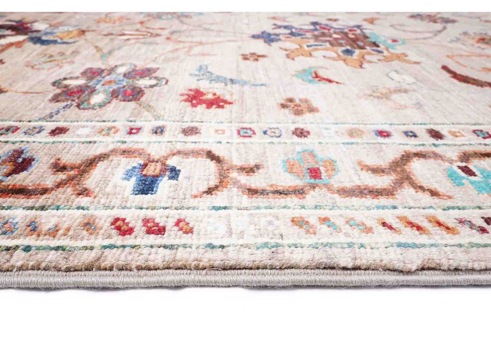 Sultani Floral Kitchen Runner Hand-knotted with Wool-Cotton 6.6x2 ft - Image 2