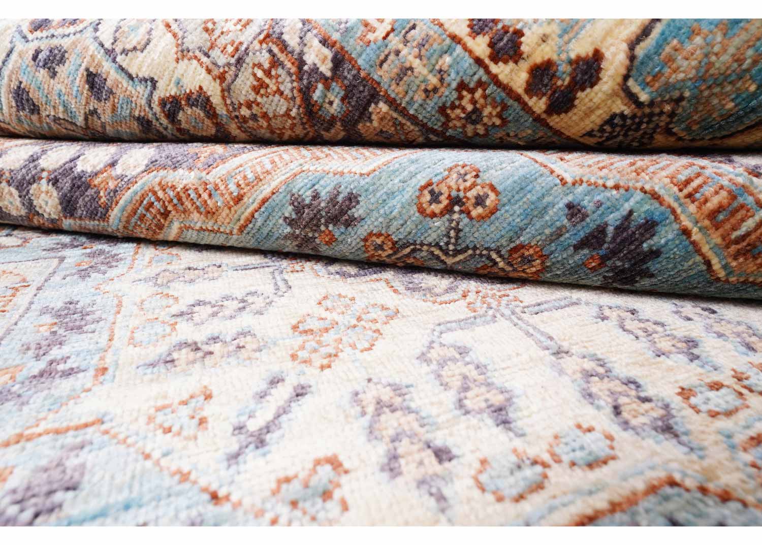 Beige Traditional Rug Geometric Pattern 7.8x5.8 ft Memluk - Rugs Turkey