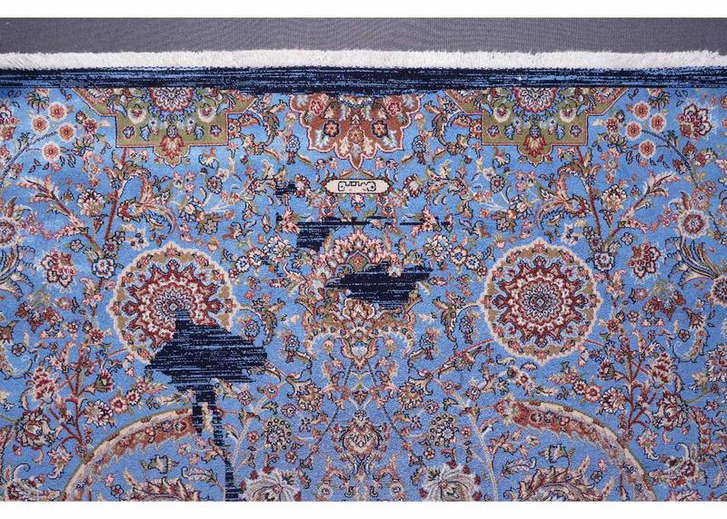 Blue Modern Runner Rug for Hallway - Machine-Made 8.2x2.6 ft Medallion - Rugs Turkey