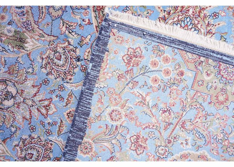 Blue Modern Runner Rug for Hallway - Machine-Made 8.2x2.6 ft Medallion - Rugs Turkey