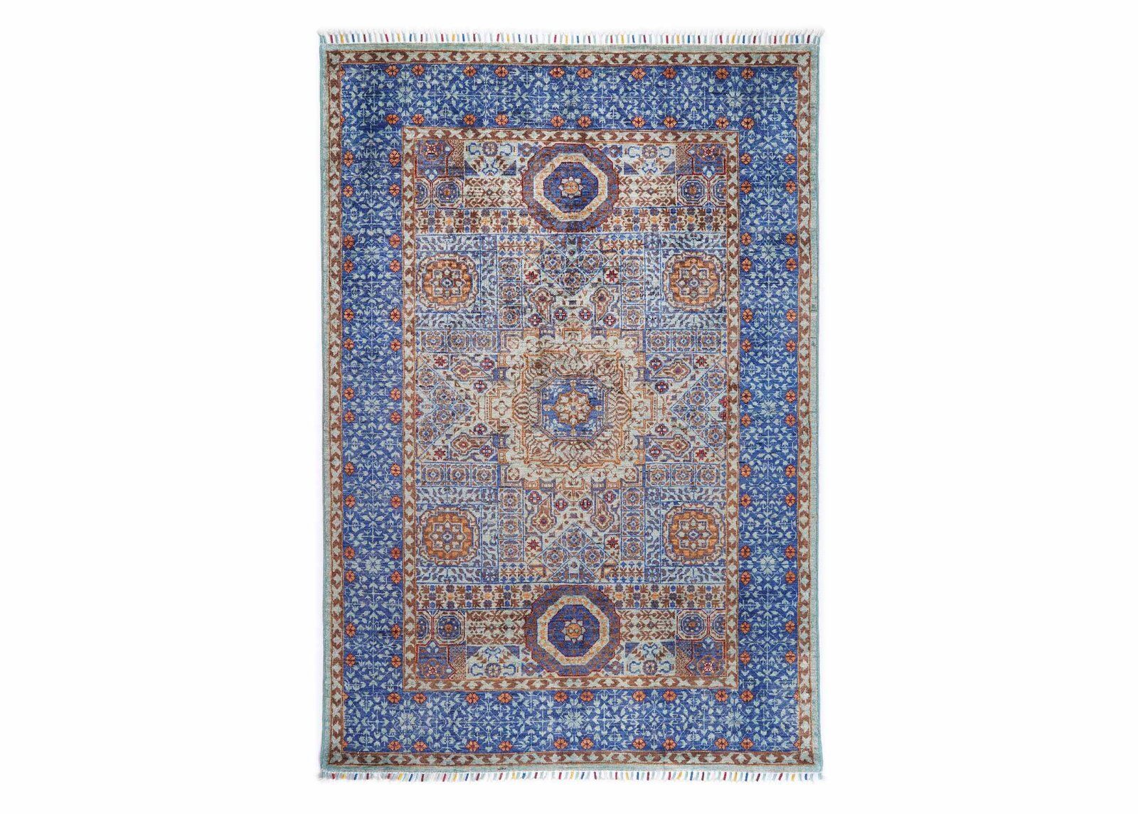 Blue Rugs for Dining Room Traditional Style Memluk 6x4 Hand-Knotted - Rugs Turkey