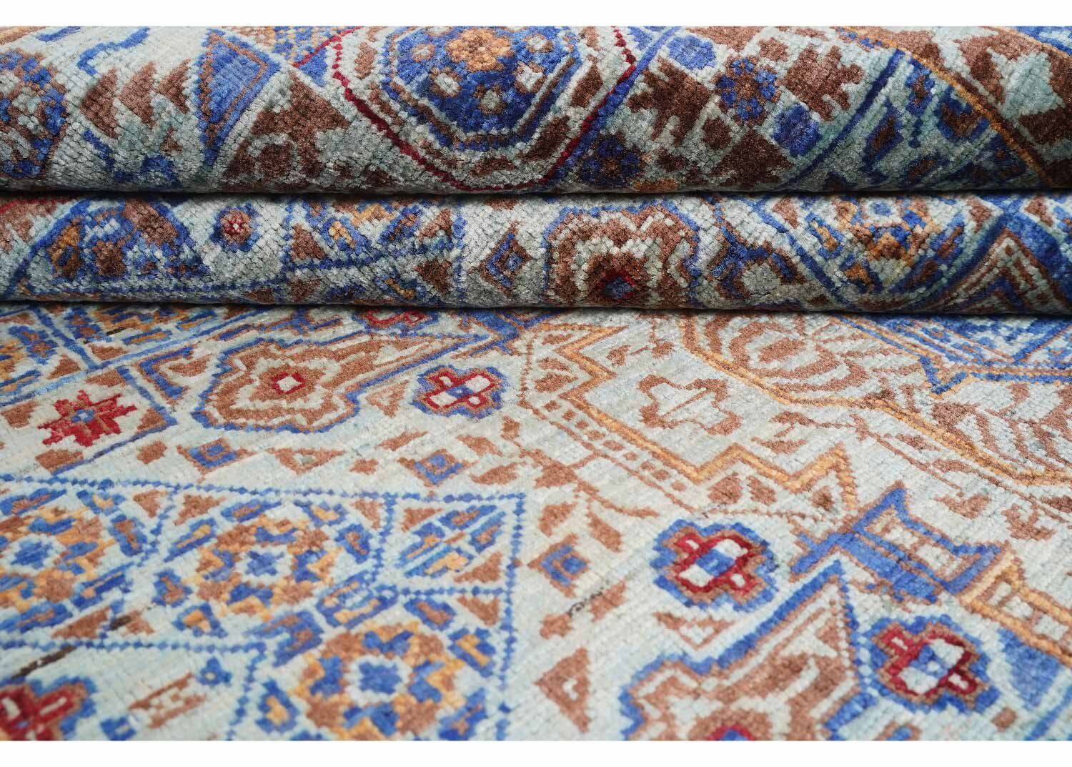 Blue Rugs for Dining Room Traditional Style Memluk 6x4 Hand-Knotted - Rugs Turkey