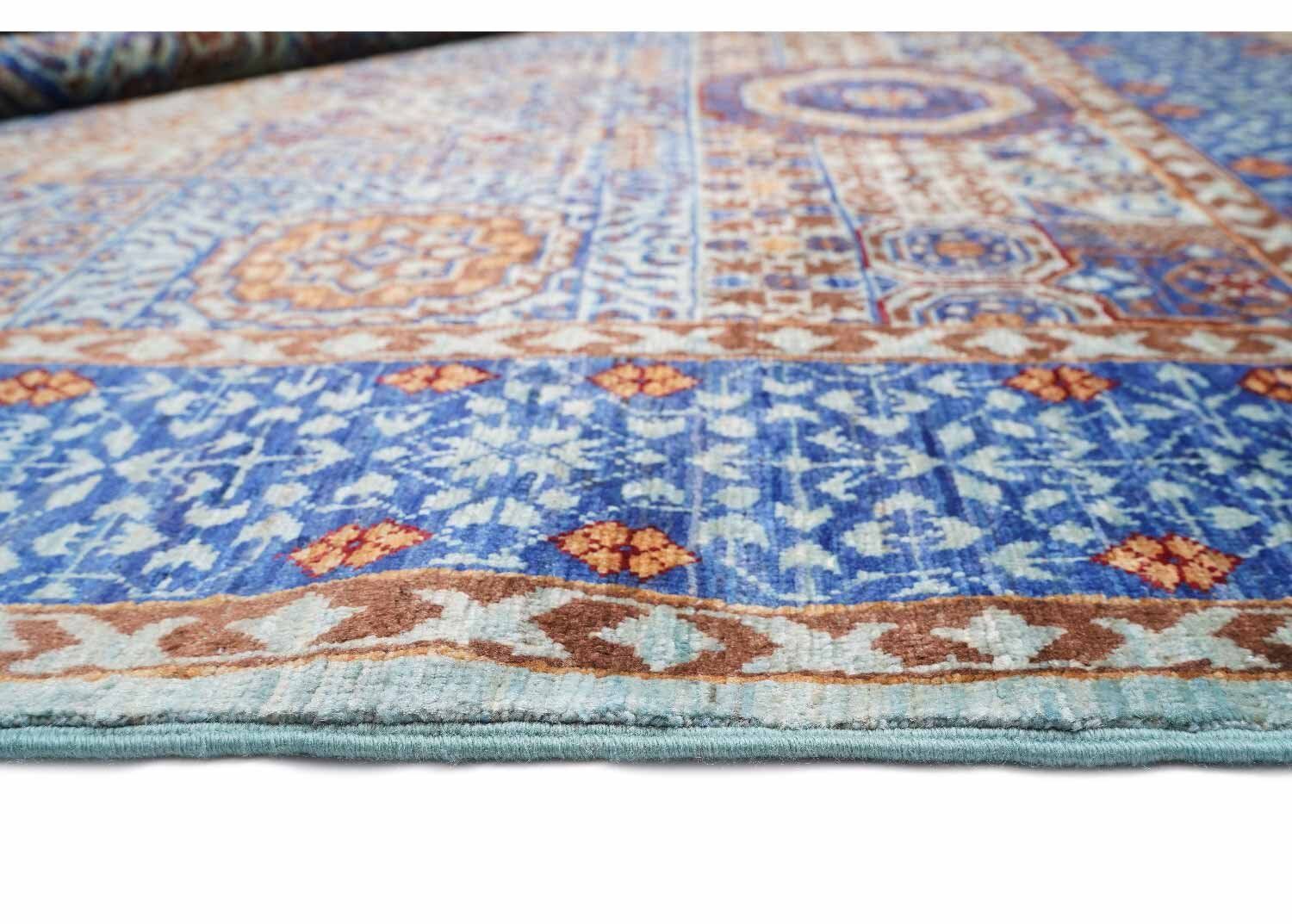 Blue Rugs for Dining Room Traditional Style Memluk 6x4 Hand-Knotted - Rugs Turkey