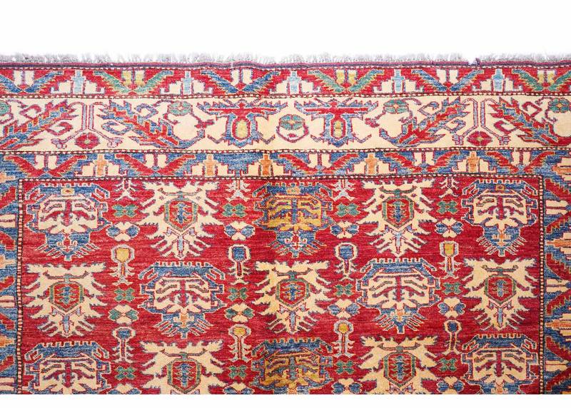 Hand-Knotted Bedroom Red Traditional Rug - 9.7x7.3 ft Sherwan - Rugs Turkey