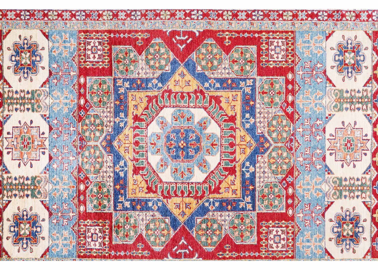 Luxury Sherwan Traditional Red Wool Rug 9x5.9 ft Geometric Pattern - Rugs Turkey - Rugs Turkey
