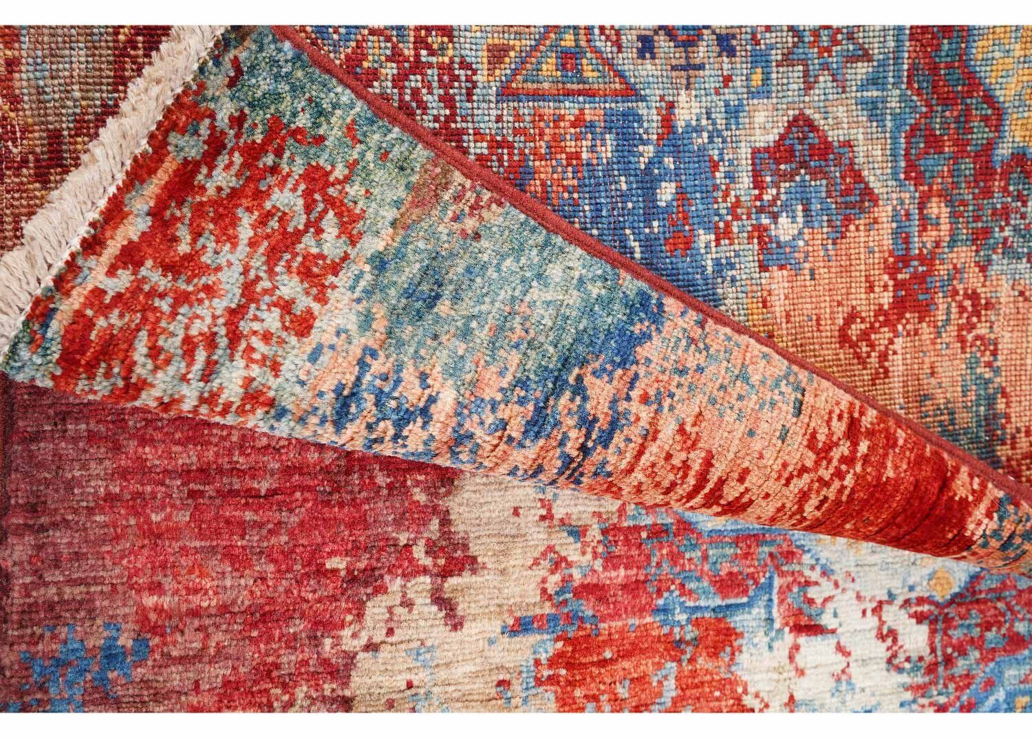 Red-Orange Modern Traditional Rugs 3.8x2.6 ft Hand-Knotted Memluk - Rugs Turkey