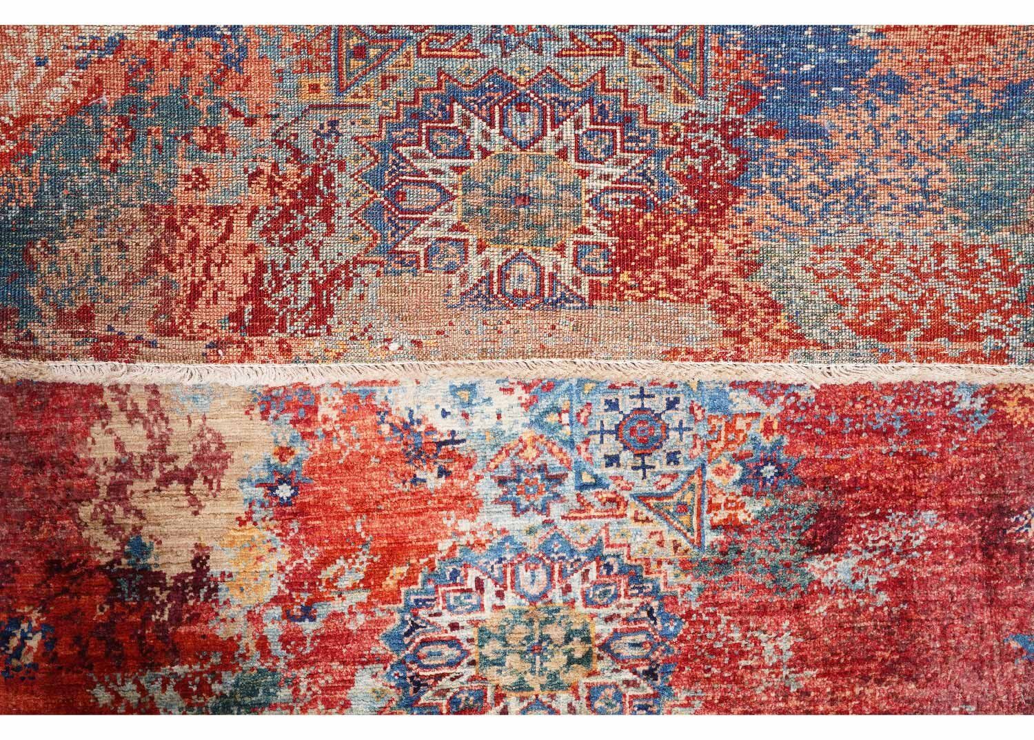 Red-Orange Modern Traditional Rugs 3.8x2.6 ft Hand-Knotted Memluk - Rugs Turkey