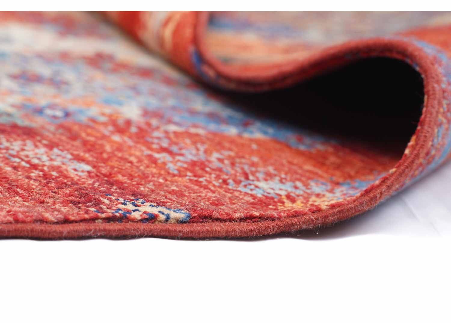 Red-Orange Modern Traditional Rugs 3.8x2.6 ft Hand-Knotted Memluk - Rugs Turkey