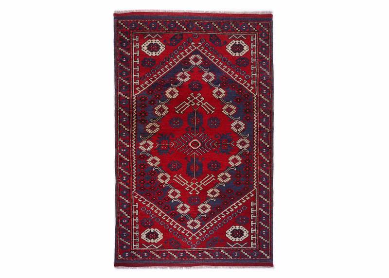Semi-Old Deep Red Area Rug Traditional Kiz Bergama - 5.7x5.6 ft - Rugs Turkey