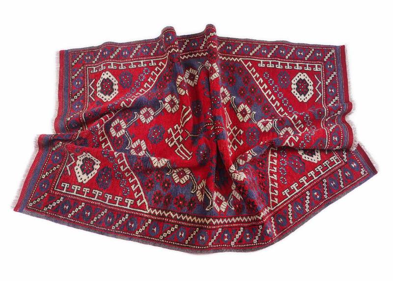 Semi-Old Deep Red Area Rug Traditional Kiz Bergama - 5.7x5.6 ft - Rugs Turkey