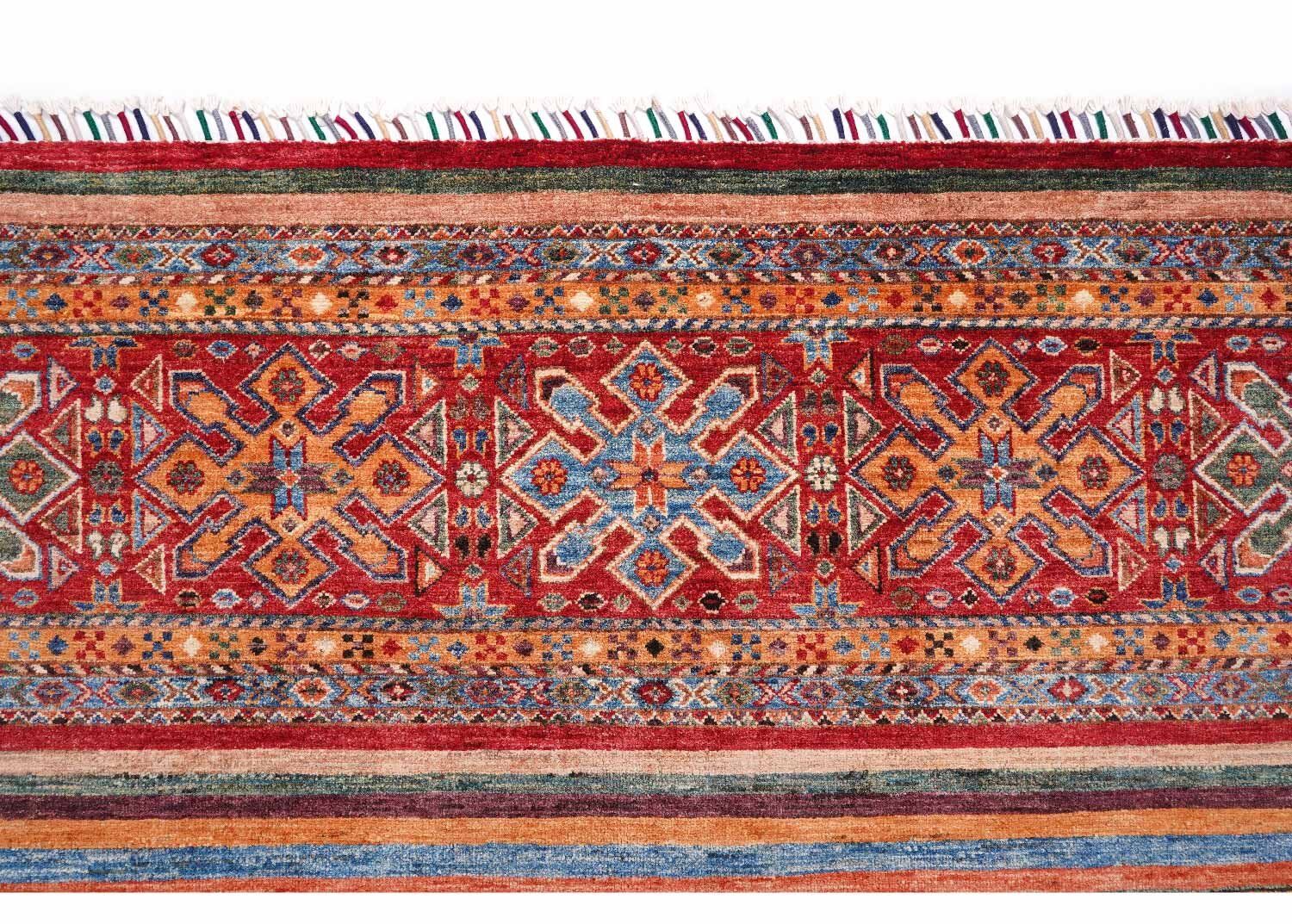 Striped Pattern Traditional Horcan Multicolored Rugs - 6.7x5 ft - Rugs Turkey