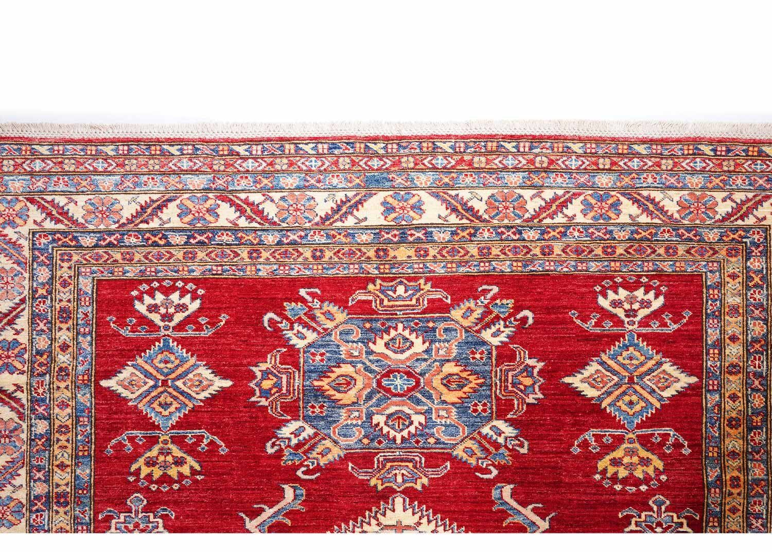Traditional Red Square Rug - Hand-Knotted Sherwan 6.4x6.6 ft - Rugs Turkey