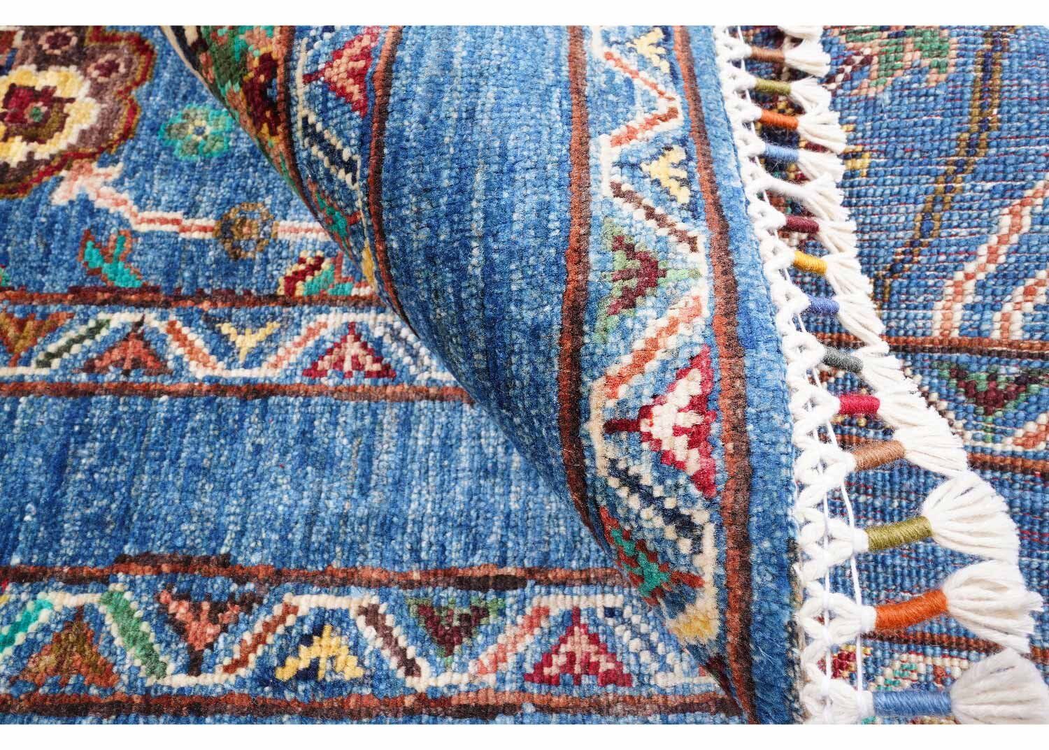 Traditional Sultani Blue Oriental Rug Hand-Knotted with Wool-Cotton 6x4 - Rugs Turkey