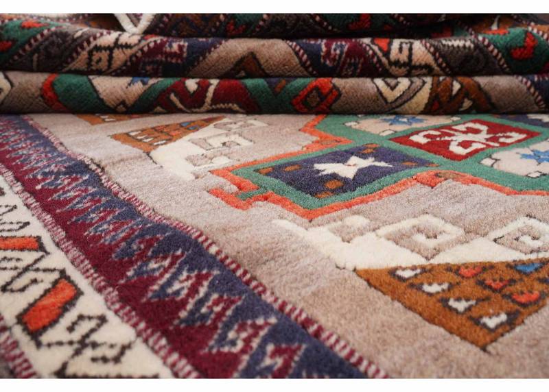 Traditional Vintage Mini Kars Kars Brown Outdoor Rug 4.4x3.8 ft - Rugs Turkey