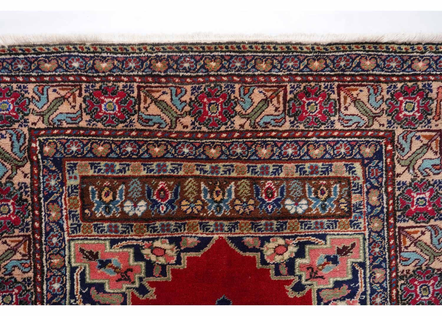 Traditional Wool Area Rug Sami-Old Kayseri 4.9x3.2 Oriental Red-Blue - Rugs Turkey