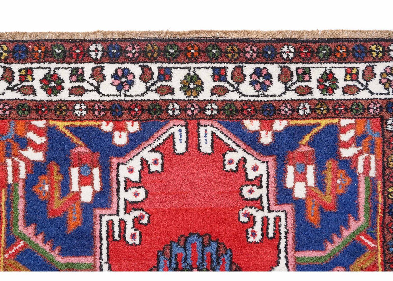 Anatolia Hand-knotted Red-Blue Authentic Rug 6x3 ft Traditional -Rugs Turkey