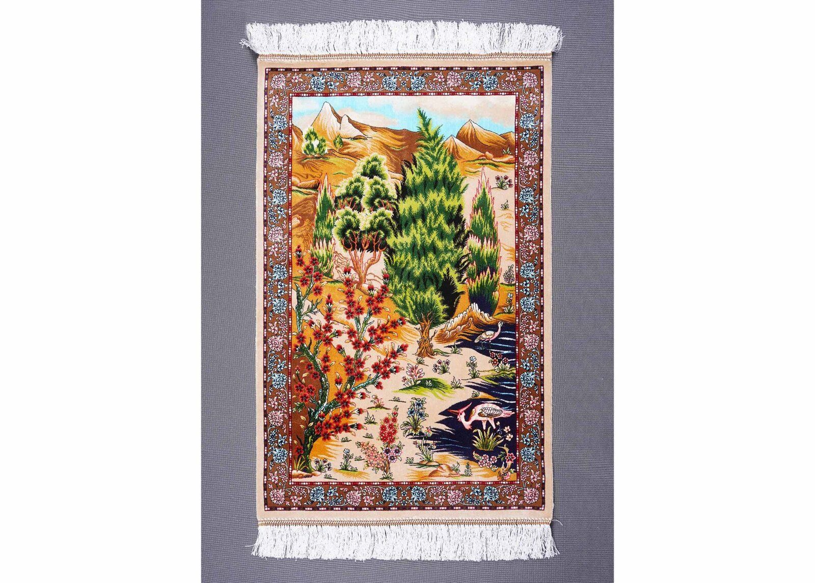 Bamboo-Silk Tugra Plants & Trees Pattern 2x3 Outdoor Rug - Rugs Turkey