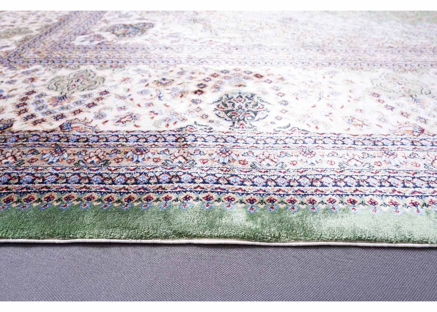 Beige-Green Medallion 6x9 Outdoor Rug Machine-made with Silk - Rugs Turkey