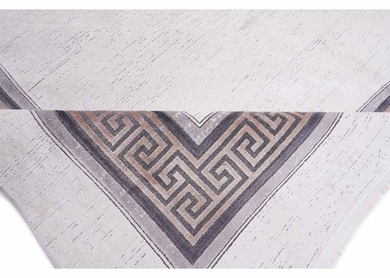Abstract Pattern Modern Office Rug Beige-Brown 6.5x9.8 ft - Rugs Turkey